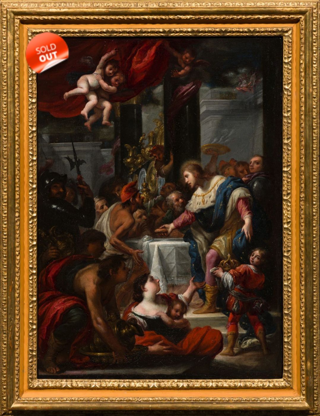 Simone Pignoni (Florenz, 1611-1698) „Der heilige Ludwig von Frankreich lädt die Armen zum Bankett ein“